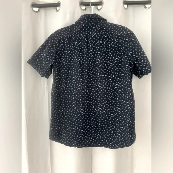 Navy Dark Blue Printed Casual button down Shirt men’s large - Picture 4 of 4